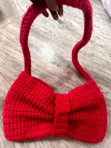 Crochet Bow Tote Bag