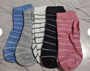 Striped Ankle Socks - Pack of 5