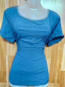 Blue Short Sleeve Top