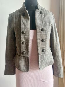 Smart Short Jacket In Checks (grey/white/black)