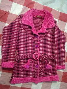 Cute Pink Plaid Coat