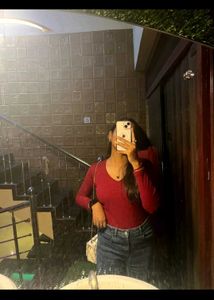 Stylish Maroon Fitted Top