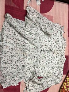 Women White Color Printer Top