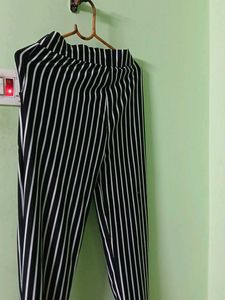 Black Strips Trouser