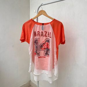 KAZO Orange Graphic Tee