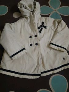 Cute White Kids' Winter Coat