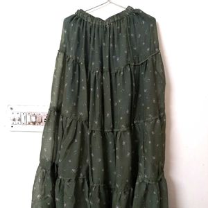 Tiered Floral Skirt
