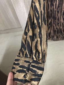 Price Drop! Animal Print High Neck Blouse