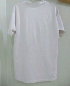 MENS ROUND NECK LION LOGO PRINT WHITE TSHIRT