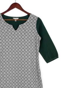 Patterned black-grey Kurta