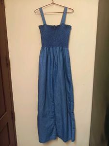Denim Like Maxi Jumpsuit