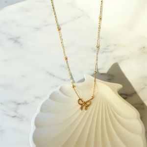 Gold Plated Bow Necklace