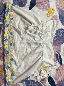 Floral Embroidered White Top