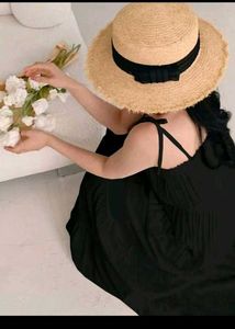 Black Summer Tie Up Dress