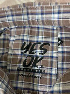 Brown Plaid Button-Down Shirt