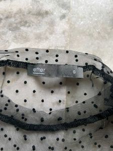 Sheer Black Polka Dot Top