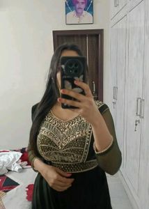 Elegant Dark Green Ethnic Gown