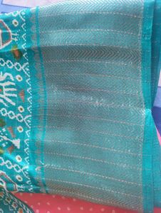 Dola Silk Saree With Jaipuri Print