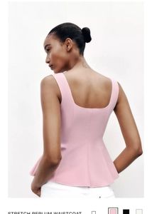 Pink Button-Down Tank Top