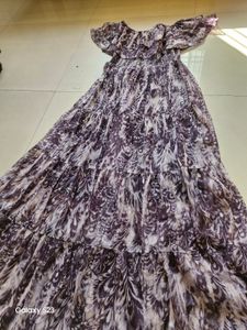Grey Black Shiny Maxi Dress