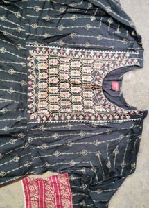 Elegant Black Printed Kurta