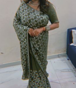 Elegant Green Saree(wore Only Once) New