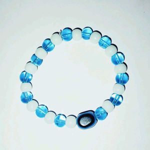 Blue & White Beaded Bracelet