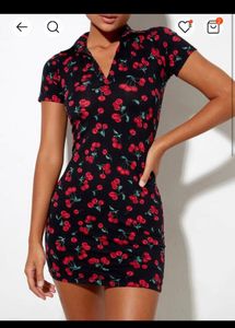 Urbanic Cherry 🍒print  Bodycon Dresss.  Bust Fits 30 To 38 Size