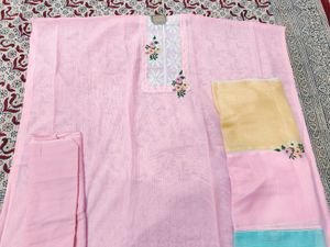Pure Kota Doriya Suit With 3 Coloured Dupatta