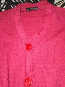 dark Pink Cardigan Sweater