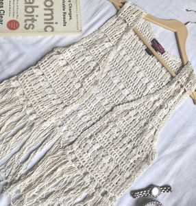 Boho Crochet Fringe Vest