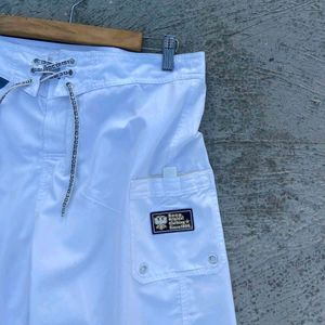 White Striped Swim Trunks