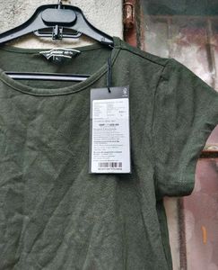 Roadster 2 Crop T-Shirt Combo Orange &amp; Olive Green
