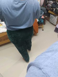 Green Velvet Plussize Pants