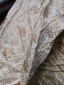 Varanga Gold Print Anarkali Long Kurta (XL)