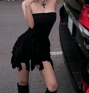 Savana Black Tube Ribbon Dress