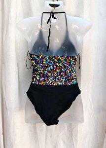 141212. Sequin Halter Top &amp; Black Shorts
