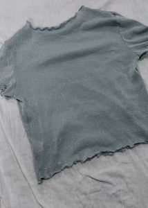 LULU &amp; SKY Blue Glitter Mesh Top