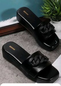 Black Colour Wedges Sandal For Women