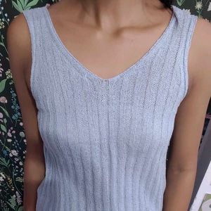 Light Blue Knit Tank Top