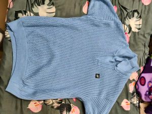Stylish Blue Knit Sweater