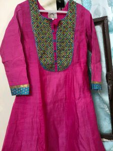 Elegant Pink Embroidered Anarkali