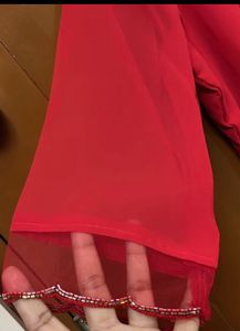 Red Embellished Kurtha - XL Size