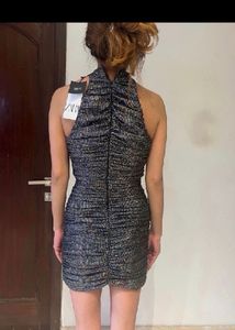 Sparkly Criss-Cross Mini Dress