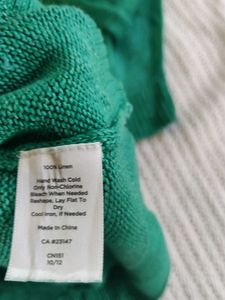 Green Knit 3/4 Sleeve Top