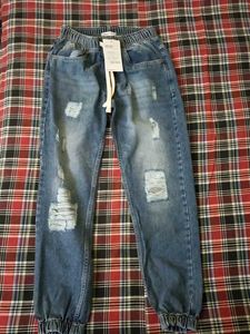 Ripped Denim Joggers