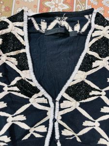 Embellished Black Cardigan