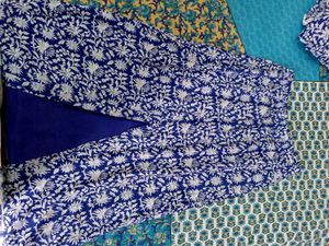Blue Floral Print Kurta