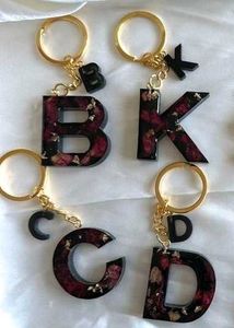 Pack Of 5 Keychain Rose Black Keychains
