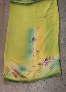Green Floral Print Saree